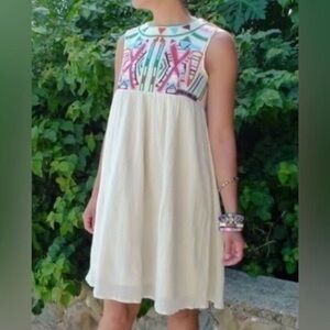 Anthropologie by Gryphon Sunny embroidered dress with empire waist, size XS
